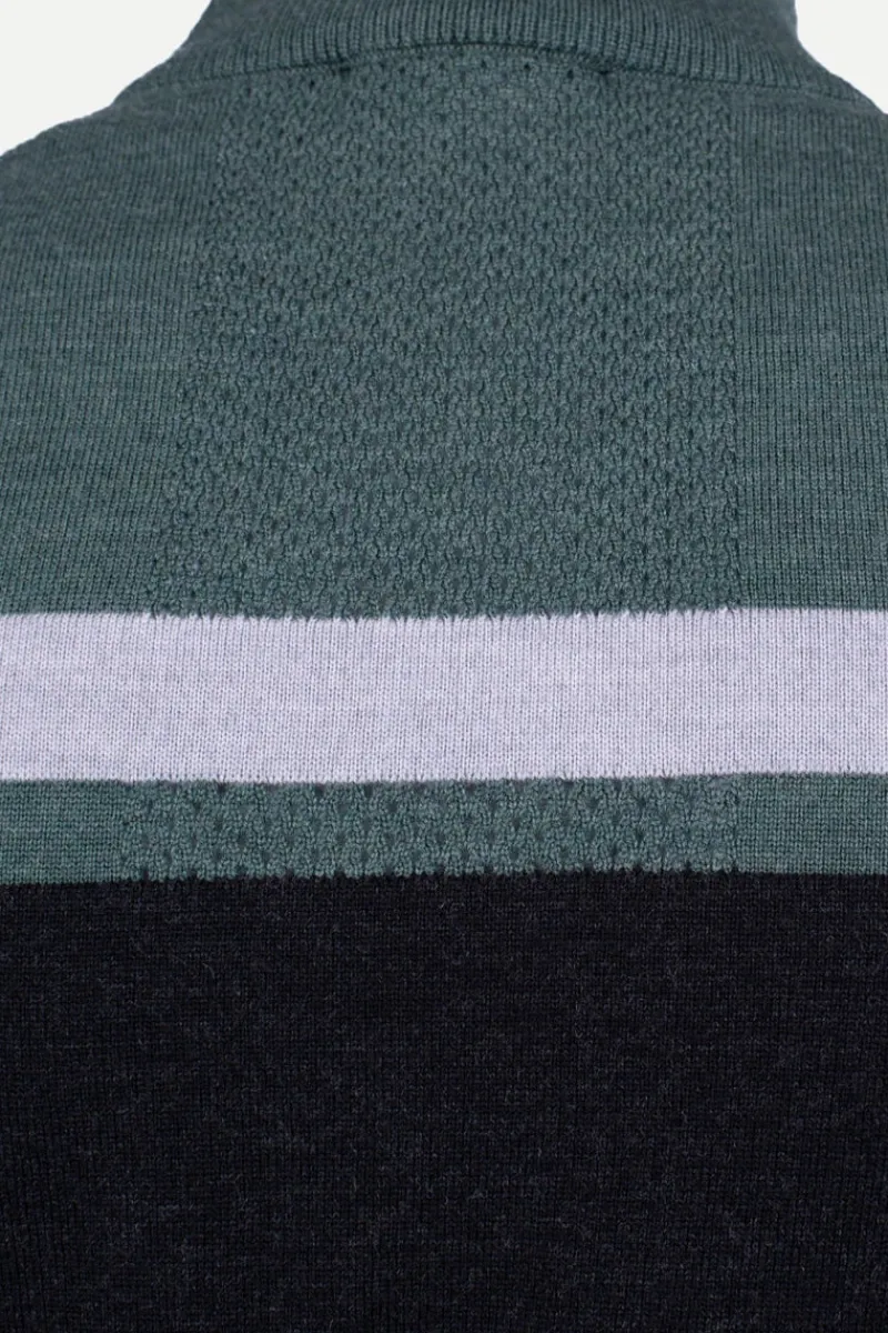 Outlet Stripe Half-Zip Wool Ski Sweater Ski Layers