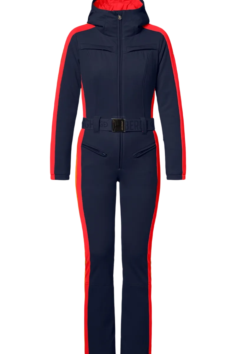 Hot Suvi Softshell Hooded Striped Ski Suit Women Ski Jackets