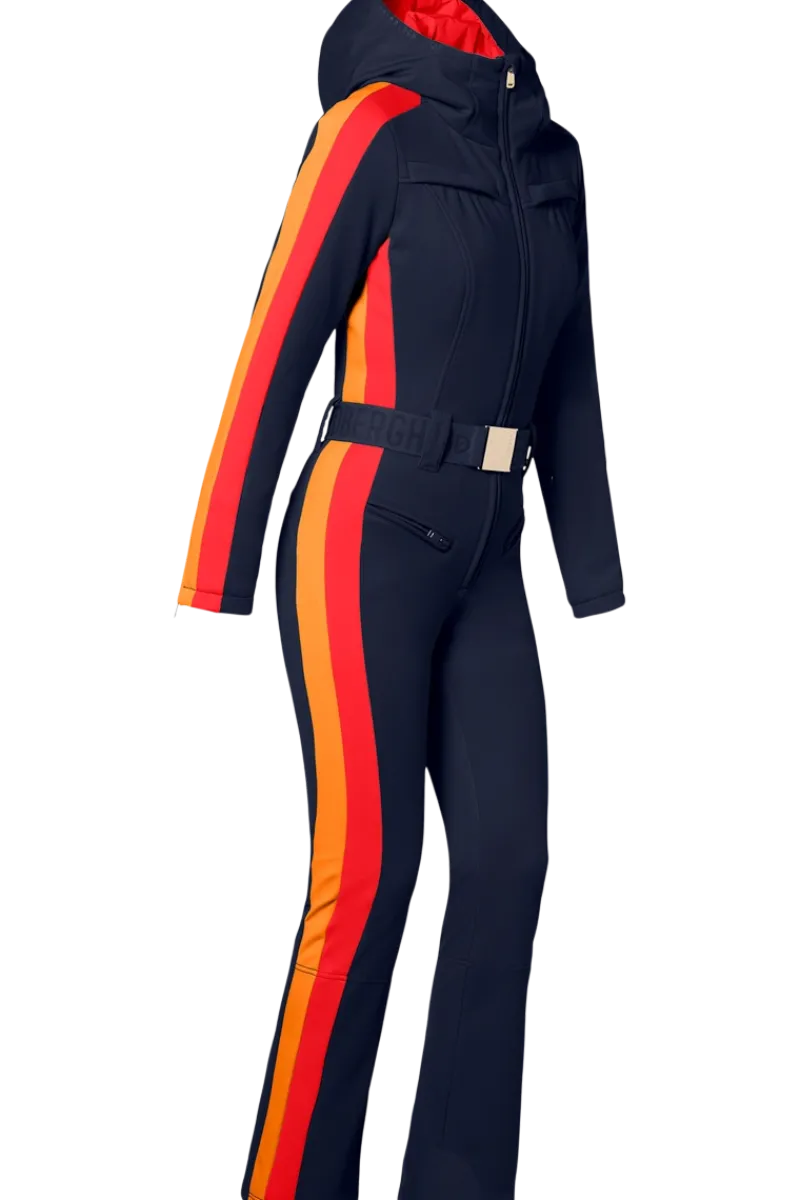 Hot Suvi Softshell Hooded Striped Ski Suit Women Ski Jackets