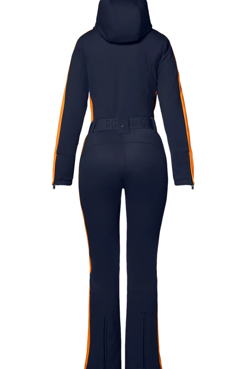 Hot Suvi Softshell Hooded Striped Ski Suit Women Ski Jackets