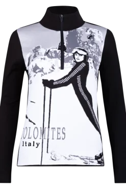 Online Teide No Wording Knitted Half Zip First Layer Sweater Women Ski Layers
