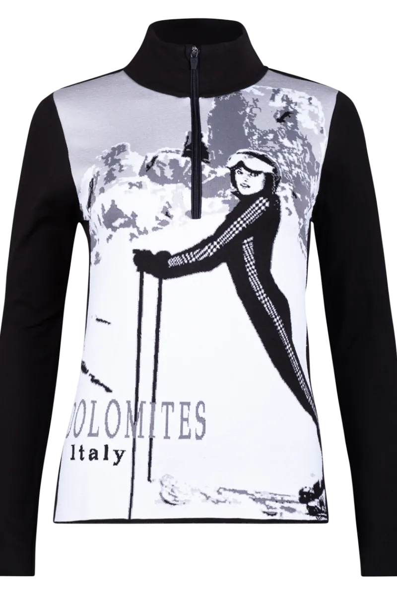 Online Teide No Wording Knitted Half Zip First Layer Sweater Women Ski Layers