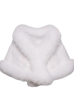 New Traditional Horizontal Mink - Fox Fur Cape Women Bridal Evening Fur|Mink