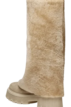 New Turin Grained Leather Tall Shearling Boots Women Boots & Handbags