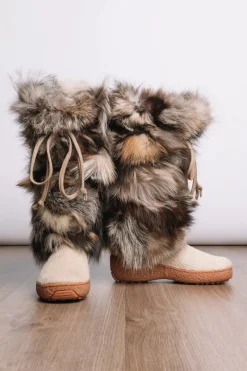 Sale Volpe Tall Patchwork Fox Wool-Lined Fur Boots Women Boots & Handbags