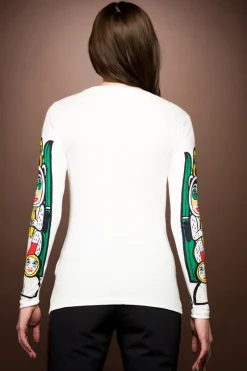 Discount White Dove Long Sleeve Tee-Totem Print Sleeve Women Ski Layers