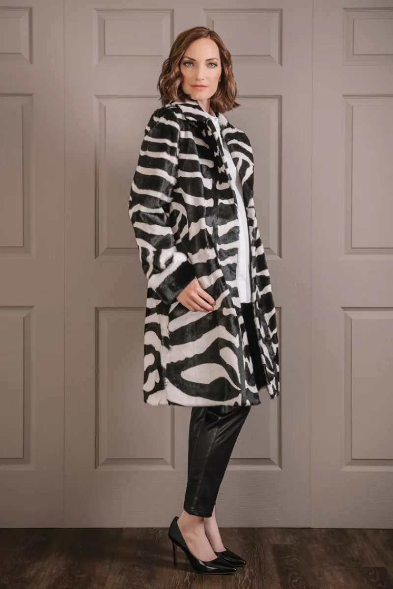 Online Horizontal Kidskin & Mink Fur Coat Women Fur Coats