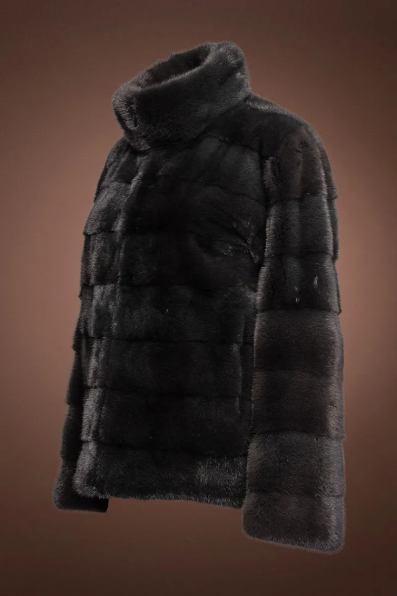 Best Zip Up Horizontal Mink Fur Jacket Women Fur Jackets